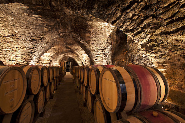 Cave a futs en Bourgogne viticole.