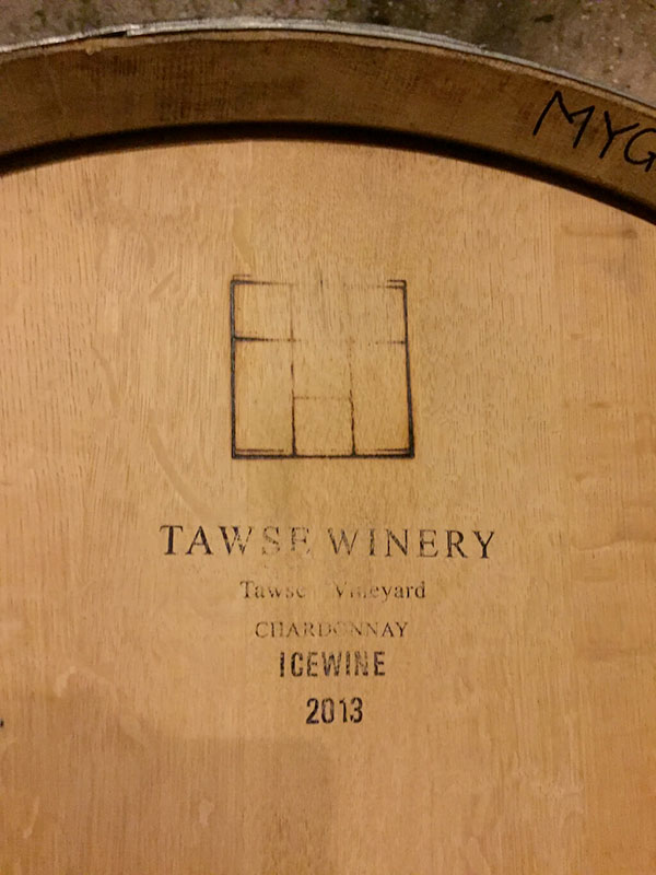 A barrel of Icewine from Tawse winery