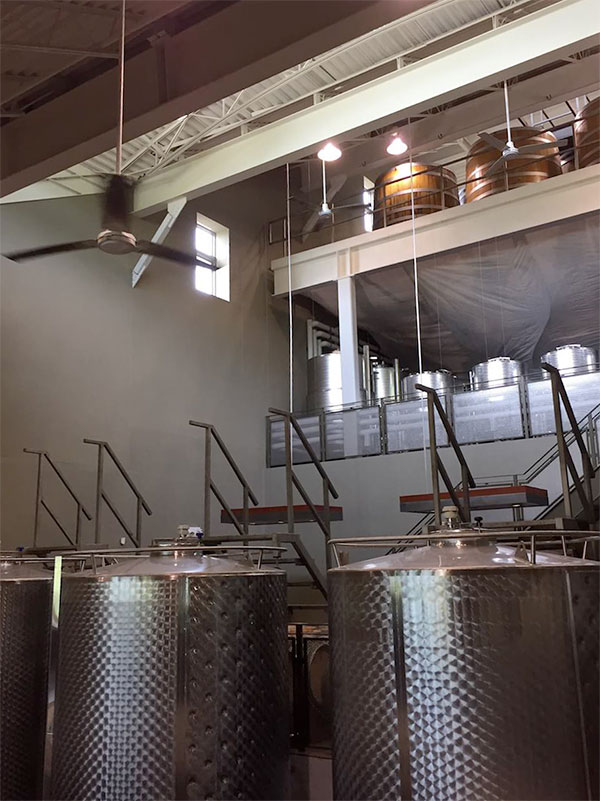 The wine tanks at Tawse Winery