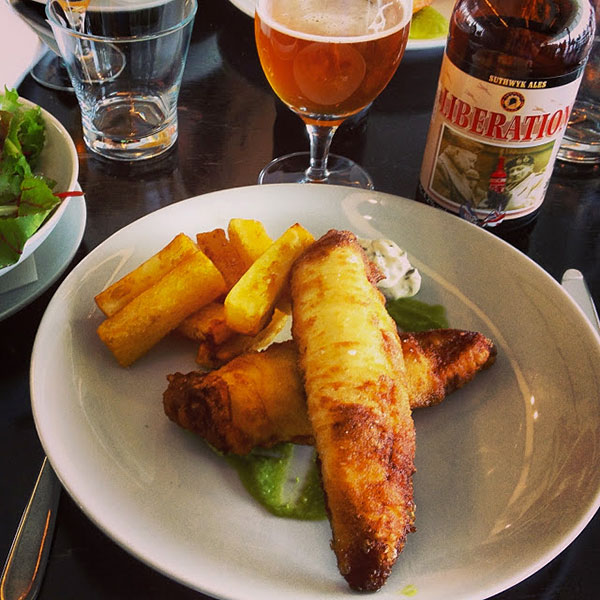The delicious Fish n' Chips at the Tate Modern Restaurant