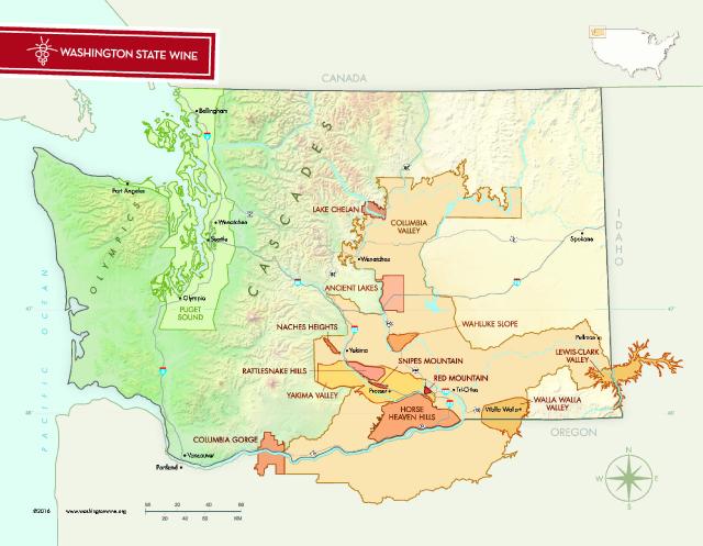 Les Régions du Vin : État de Washington - AVA