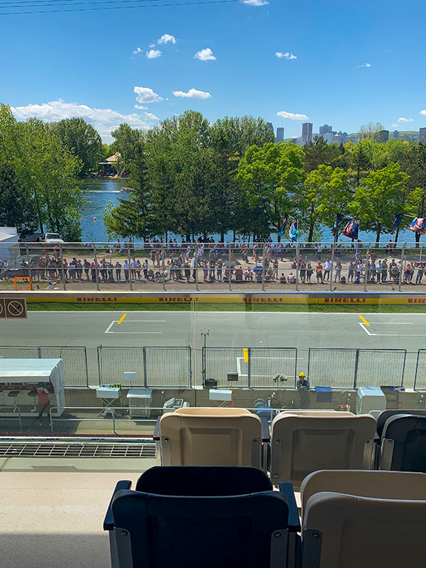 La vue lorsque vous êtes dans le F1 Paddock Club