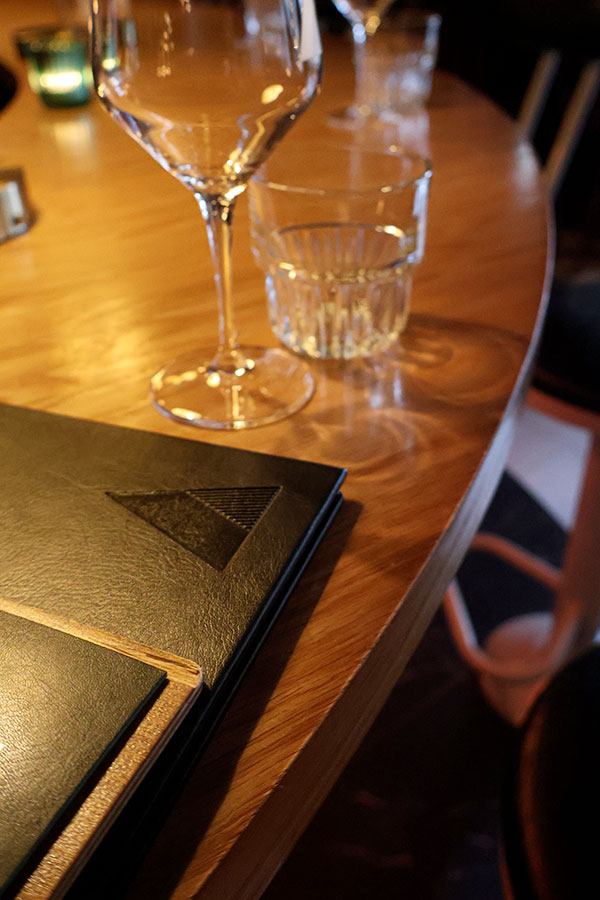 The bar and the menu at Ratafia wine bar and gourmet desserts