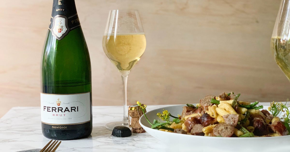 Ferrari Trento Brut - Cavatellis with sausages - cover