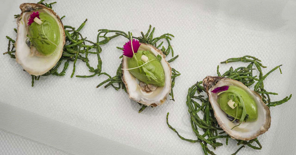 Oysters, mignonette, and watercress, Acadian caviar by Chef Gregory Faye - Cover