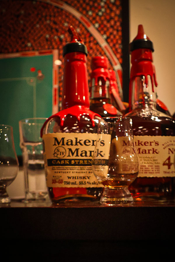 Les bourbons dégustés lors d'une soirée Maker's Mark au Pub Burgundy Lion