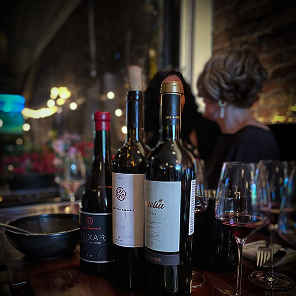 Trio of wines at Alma Restaurant