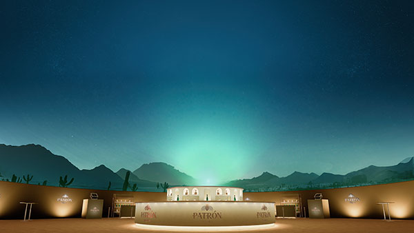 Rendering of the interior of the Patrón 360° experience dome