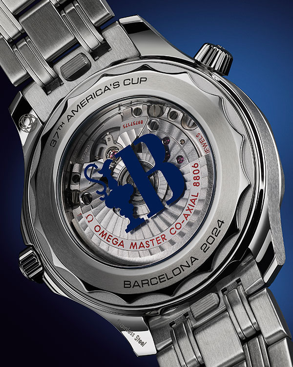 The caseback of the OMEGA Seamaster Diver 300M 37th America's Cup Edition