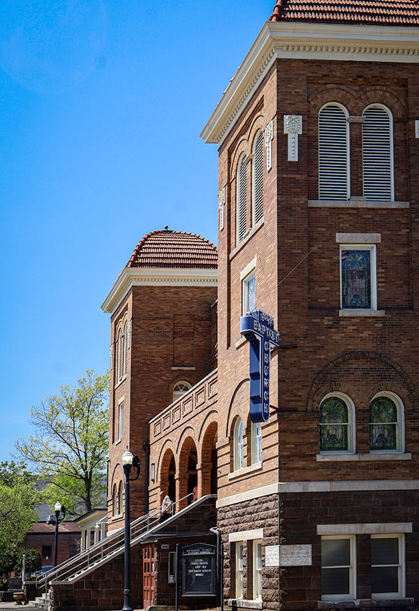 Side view of the 16th Street Baptist Church in Birmingham, Alabama