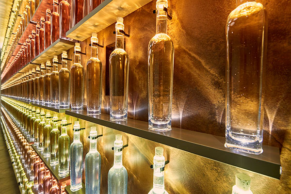 KRUG's impressive Wall of 400 wines