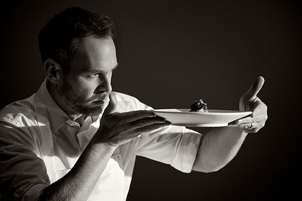 Michelin-starred chef Björn Frantzén and one of his dishes