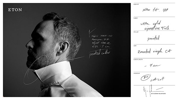 The different measurements for the perfect shirt of the Michelin-starred chef Björn Frantzén