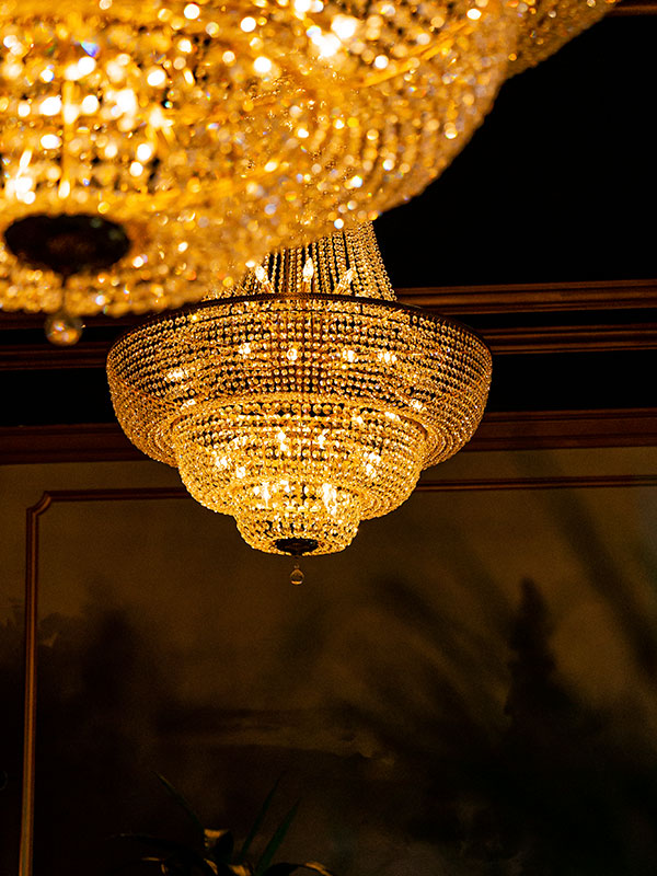 The stunning lighting fixtures at Club St-Denis