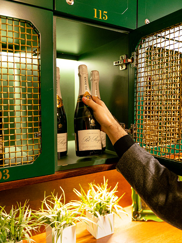 A few bottles of Pol Roger Champagne can be found in the cellars of some of the owners.