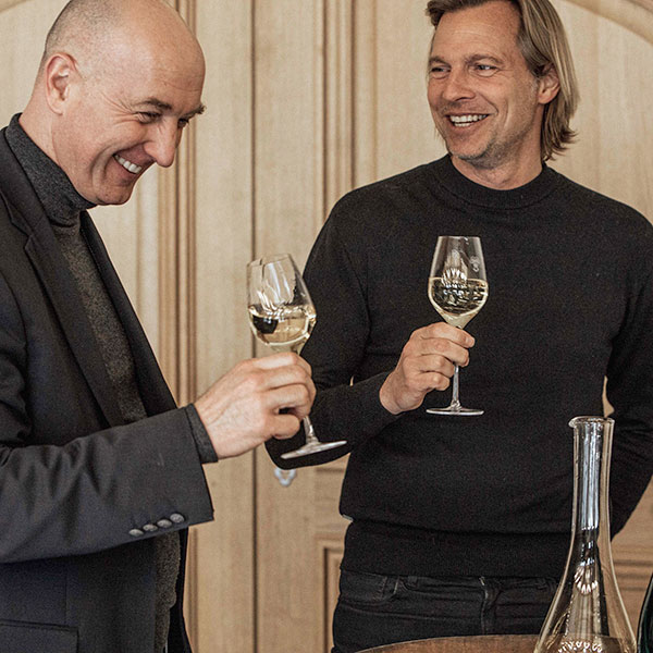 Bertrand Lhôpital and Ludovic du Plessis enjoying a tasting session