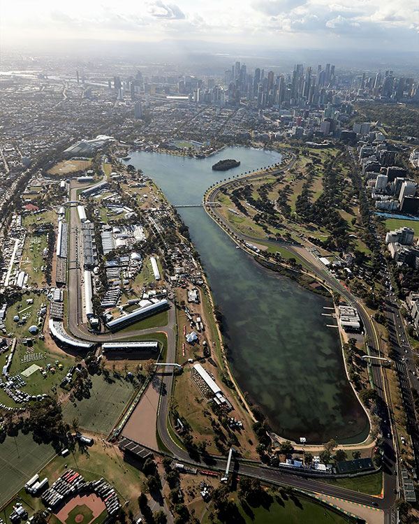 Le circuit d'Albert Park à Melbourne où aura lieu de Formula 1 Louis Vuitton Australian Grand Prix 2025