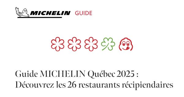 Restaurants récipiendaires du Guide Michelin Québec 2025