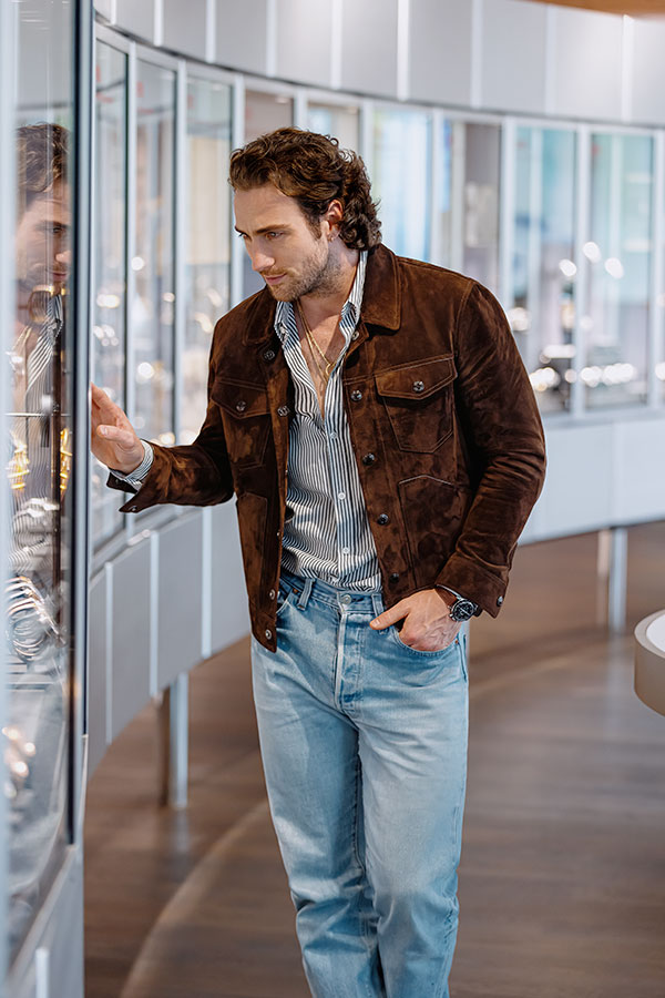 Aaron Taylor-Johnson at OMEGA headquarters. Could he be the next James Bond?