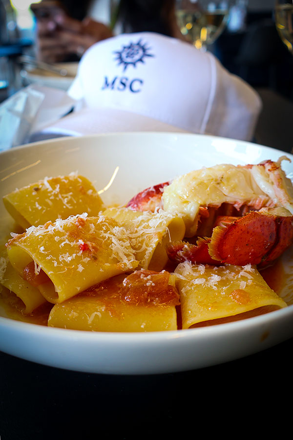 F1 Paddock Club in BWT Alpine F1 VIP box with MSC Cruises at the Canadian Grand Prix - Lobster pasta