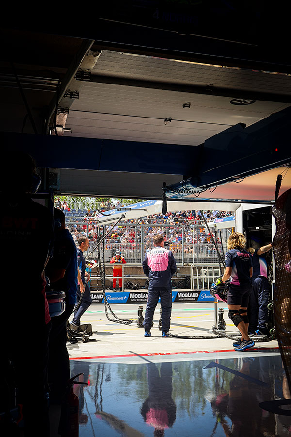 F1 Paddock Club in BWT Alpine F1 VIP box with MSC Cruises at the Canadian Grand Prix - The team waiting for the car