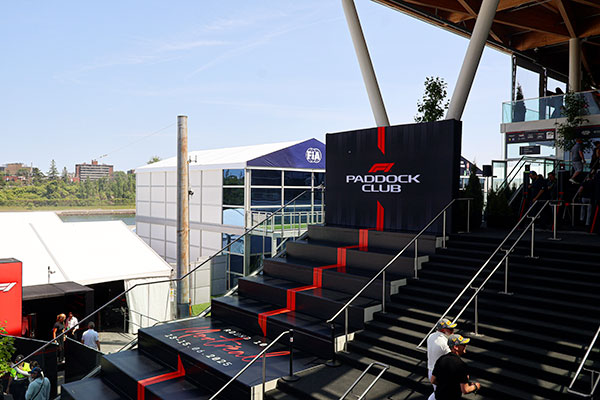 F1 Paddock Club in BWT Alpine F1 VIP box with MSC Cruises at the Canadian Grand Prix - stairs