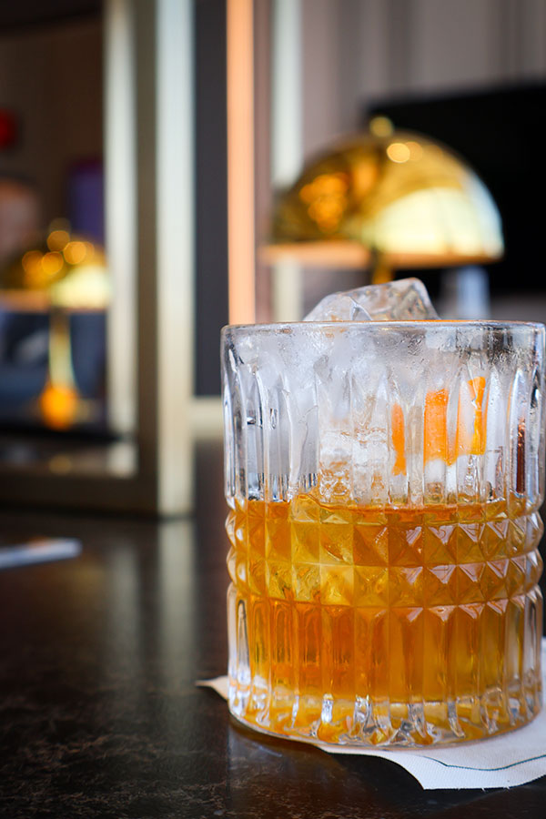 One of the cocktails made by the Cloakroom team at the Aspire Amex Lounge at YUL Montréal-Trudeau International Airport