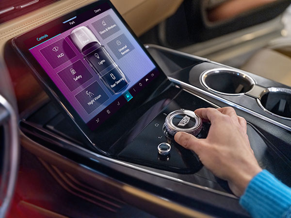 Close-up of the control console in 2025 Cadillac Escalade IQ
