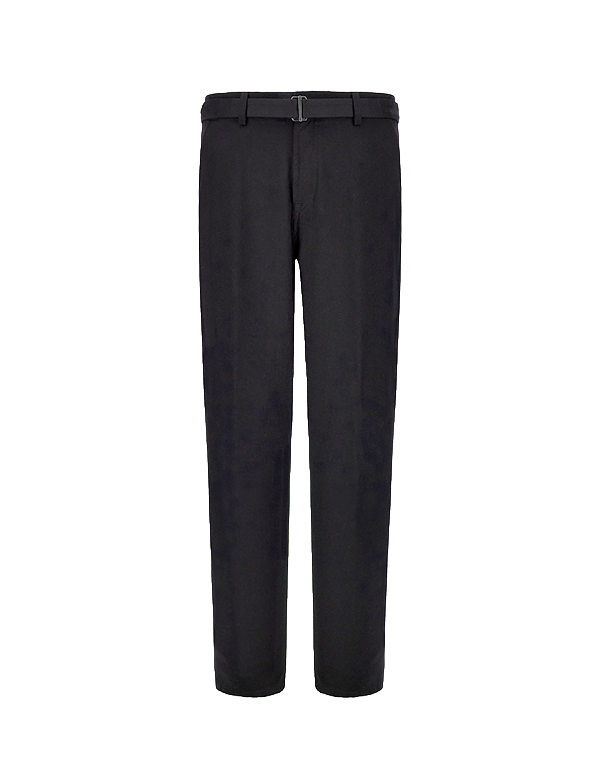 Impeccabile black flannel tapered chino pants by Canali
