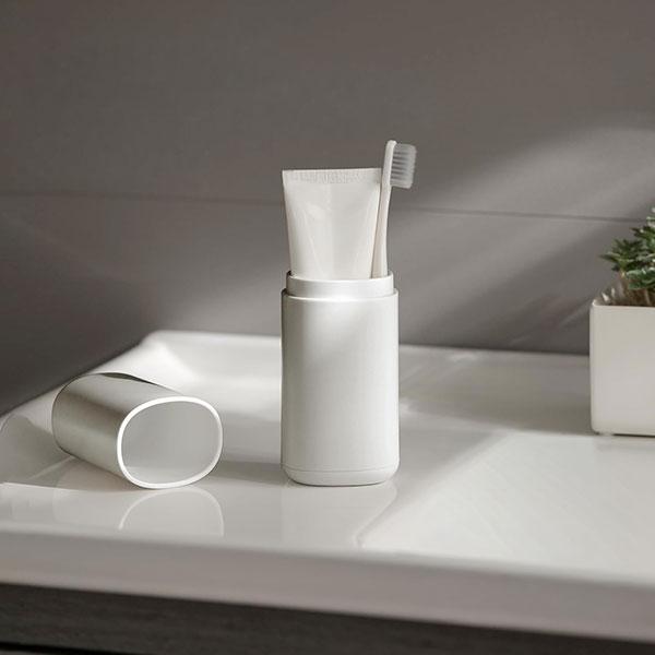 Étui de voyage pour brosse à dents et dentifrice portable avec gobelet de bain de bouche