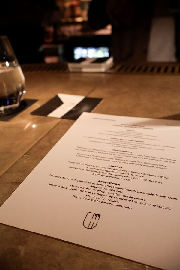 La menu de la soirée