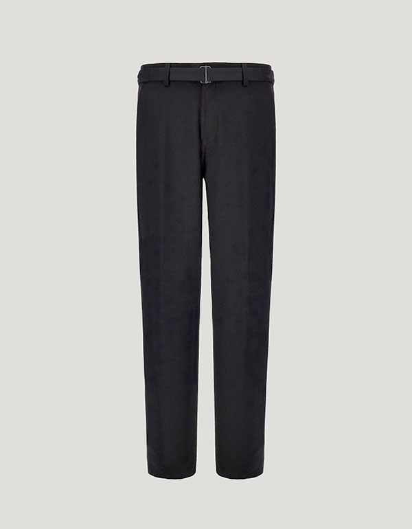 Pantalon chino fuselé en flanelle noire Impeccabile de Canali