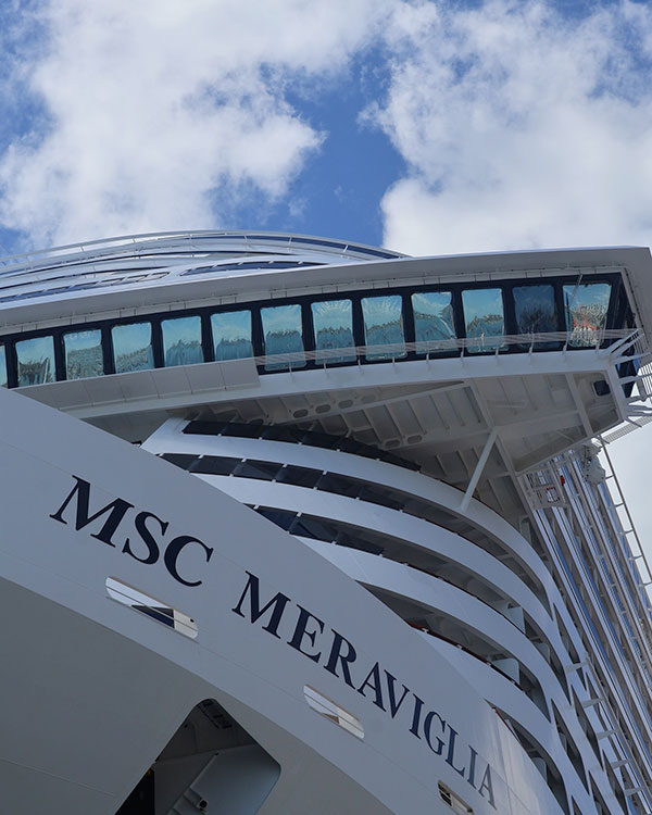 The bow of the MSC Meraviglia