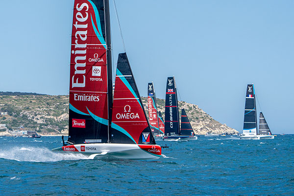 Teams competing in the preliminary regattas of the 38th Louis Vuitton America's Cup in Cagliari