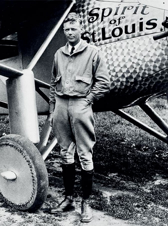 Charles Lindbergh et l'avion Spirit of St. Louis