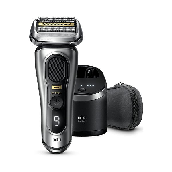Braun Series 9 PRO+ razor, its case and charging stand