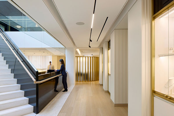 The boutique's second floor offers a space that breathes and allows for quiet moments