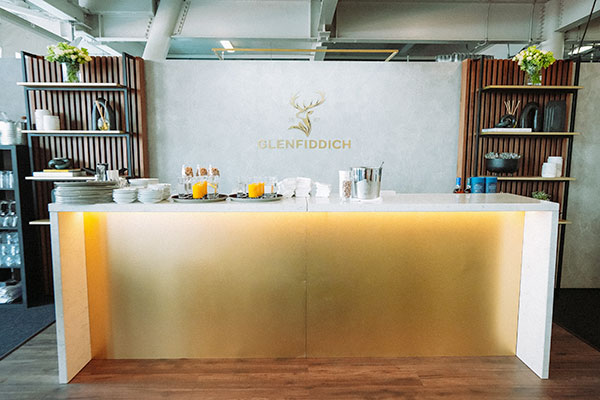 The Glenfiddich bar inside the Aston Martin F1 House at the Canadian Grand Prix