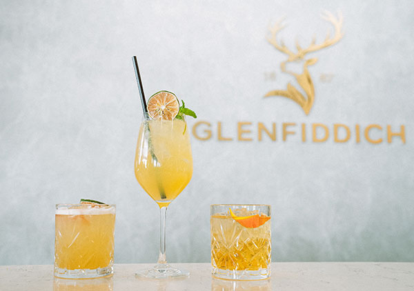 Cocktails in the Glenfiddich space inside the Aston Martin F1 suite at the Canadian Grand Prix