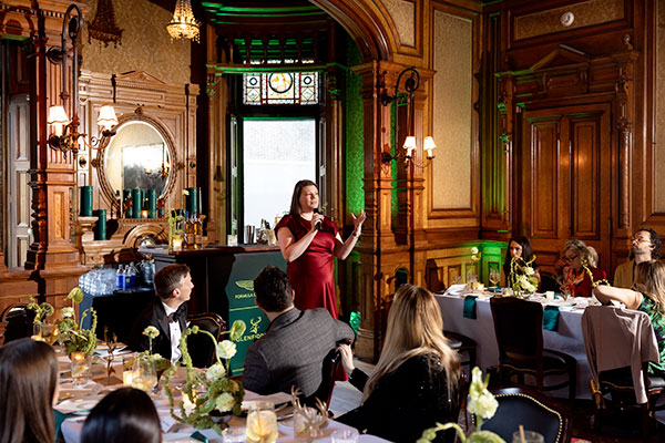 Jamie Johnson, Glenfiddich Canadian National Brand Ambassador, welcomes guests to the evening