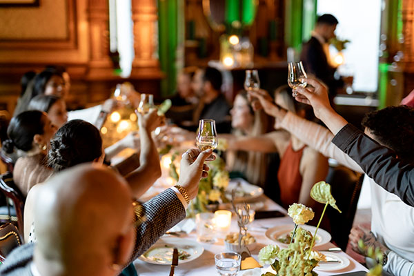 A toast to the partnership between Aston Martin F1 and Glenfiddich during the Beyond the Track evening