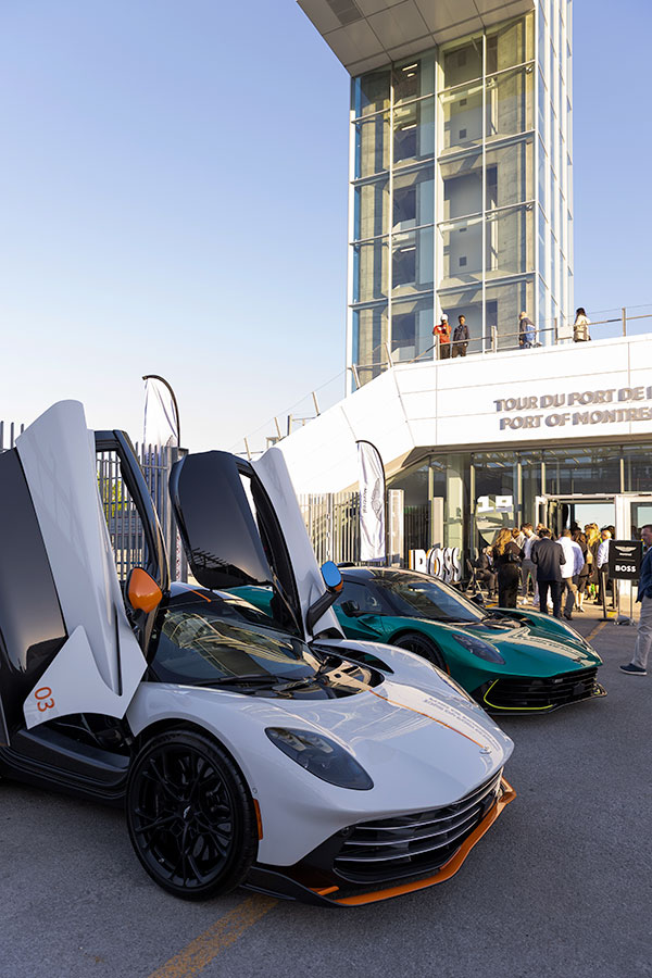Two Aston Martin Valhallas at the BOSS x Aston Martin Montreal soirée