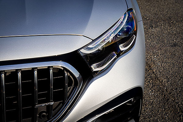 One of the front headlights, seen from above