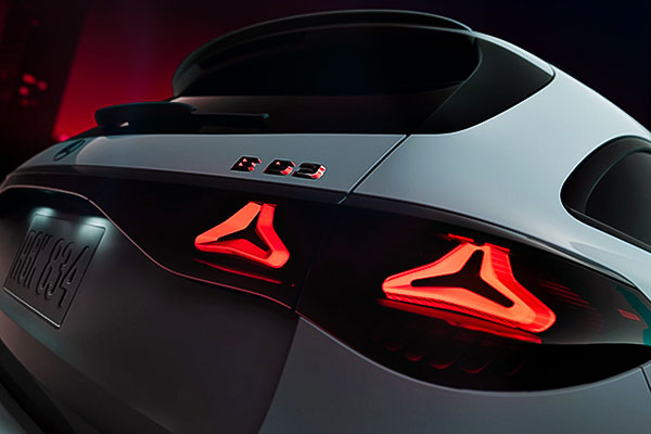 One of the taillights of the 2026 Mercedes-AMG E 53 HYBRID Wagon