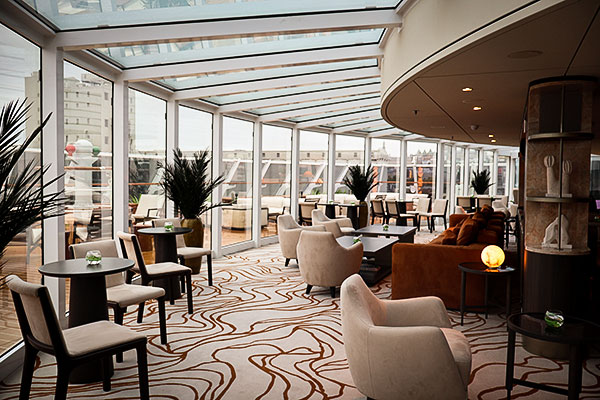The Explora Lounge has an indoor and an outdoor section