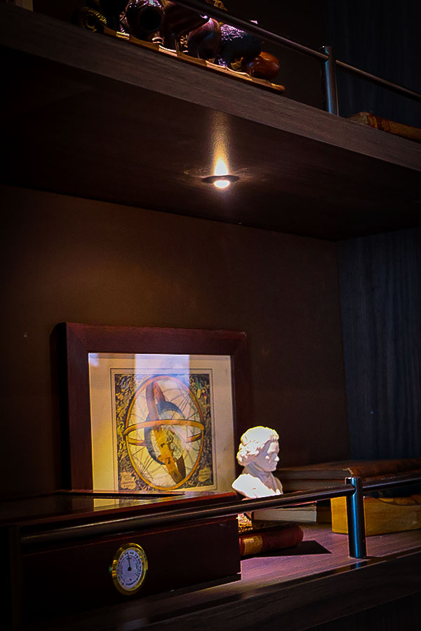 Un humidor du Cigar Lounge dans le Malt Whisky Bar
